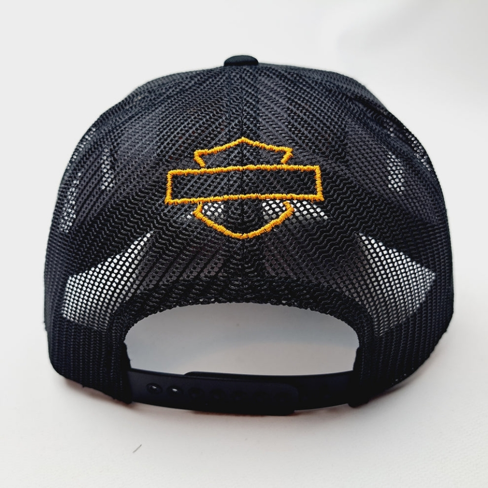 Harley Davidson Embroidered Trucker Hat Cap Made in USA Biker Motorcycle Racing - Picture 8 of 8